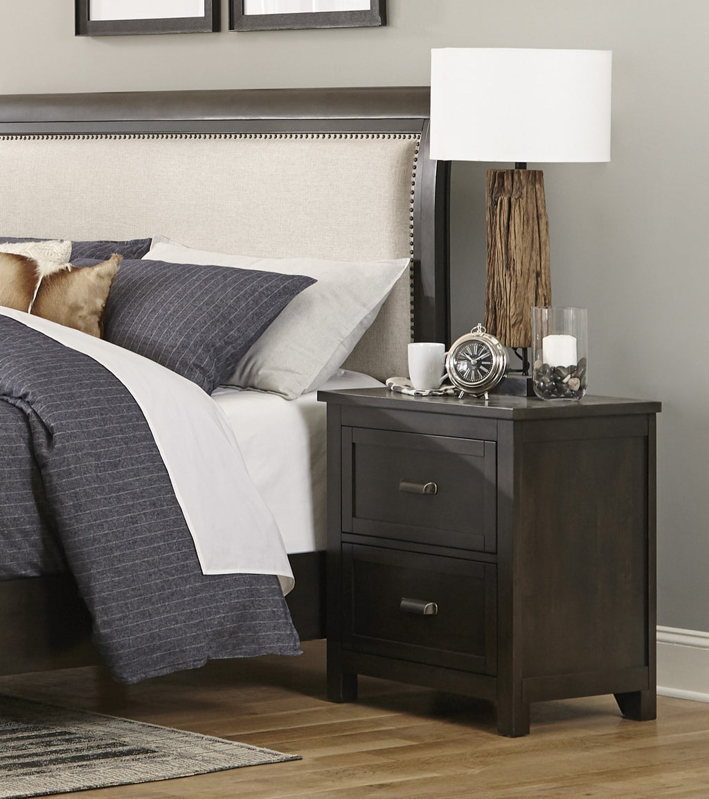 Transitional Style Bedroom Furniture 1pc Nightstand of 2 Drawers Dark Cherry Finish Wood