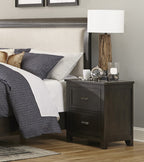 Transitional Style Bedroom Furniture 1pc Nightstand of 2 Drawers Dark Cherry Finish Wood