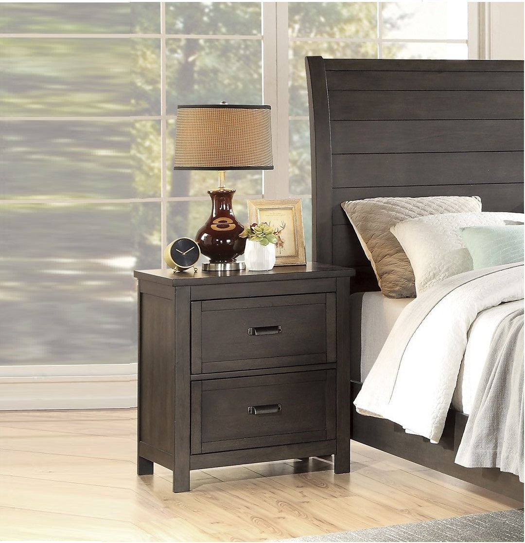 Transitional Style Bedroom Furniture 1pc Nightstand of 2 Drawers Dark Cherry Finish Wood
