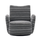 Modern Style 360° Swivel Leisure Chair Fabric Striped Armrest Swivel Chair with sand-rimmed fabric and metal bracket, suitable for living room, balcony and bedroom Accent Chair