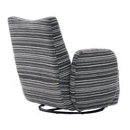 Modern Style 360° Swivel Leisure Chair Fabric Striped Armrest Swivel Chair with sand-rimmed fabric and metal bracket, suitable for living room, balcony and bedroom Accent Chair