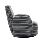 Modern Style 360° Swivel Leisure Chair Fabric Striped Armrest Swivel Chair with sand-rimmed fabric and metal bracket, suitable for living room, balcony and bedroom Accent Chair