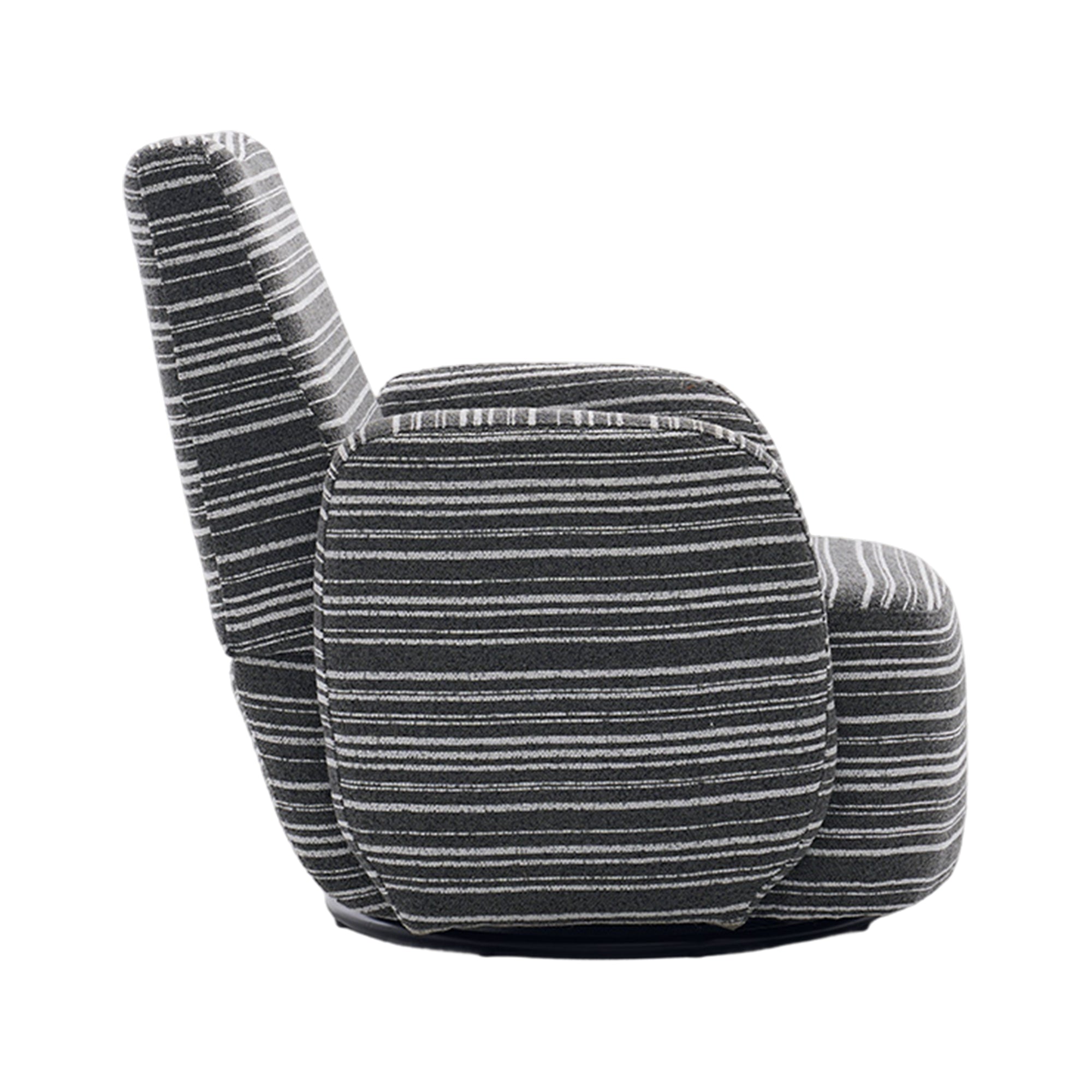 Modern Style 360° Swivel Leisure Chair Fabric Striped Armrest Swivel Chair with sand-rimmed fabric and metal bracket, suitable for living room, balcony and bedroom Accent Chair