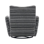 Modern Style 360° Swivel Leisure Chair Fabric Striped Armrest Swivel Chair with sand-rimmed fabric and metal bracket, suitable for living room, balcony and bedroom Accent Chair
