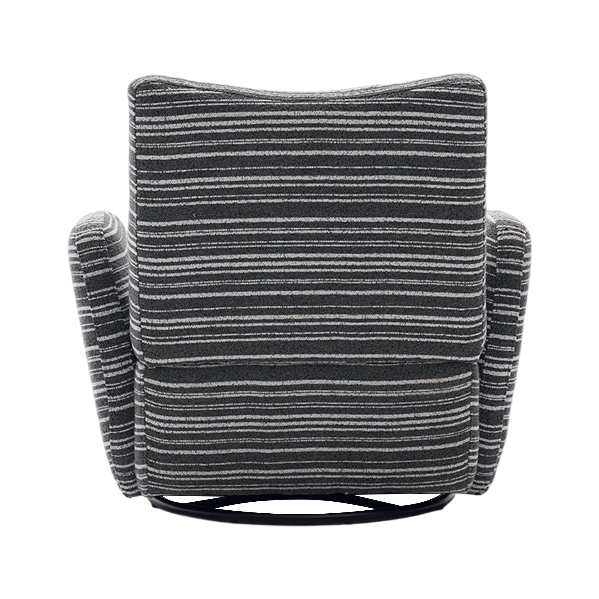 Modern Style 360° Swivel Leisure Chair Fabric Striped Armrest Swivel Chair with sand-rimmed fabric and metal bracket, suitable for living room, balcony and bedroom Accent Chair