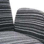 Modern Style 360° Swivel Leisure Chair Fabric Striped Armrest Swivel Chair with sand-rimmed fabric and metal bracket, suitable for living room, balcony and bedroom Accent Chair