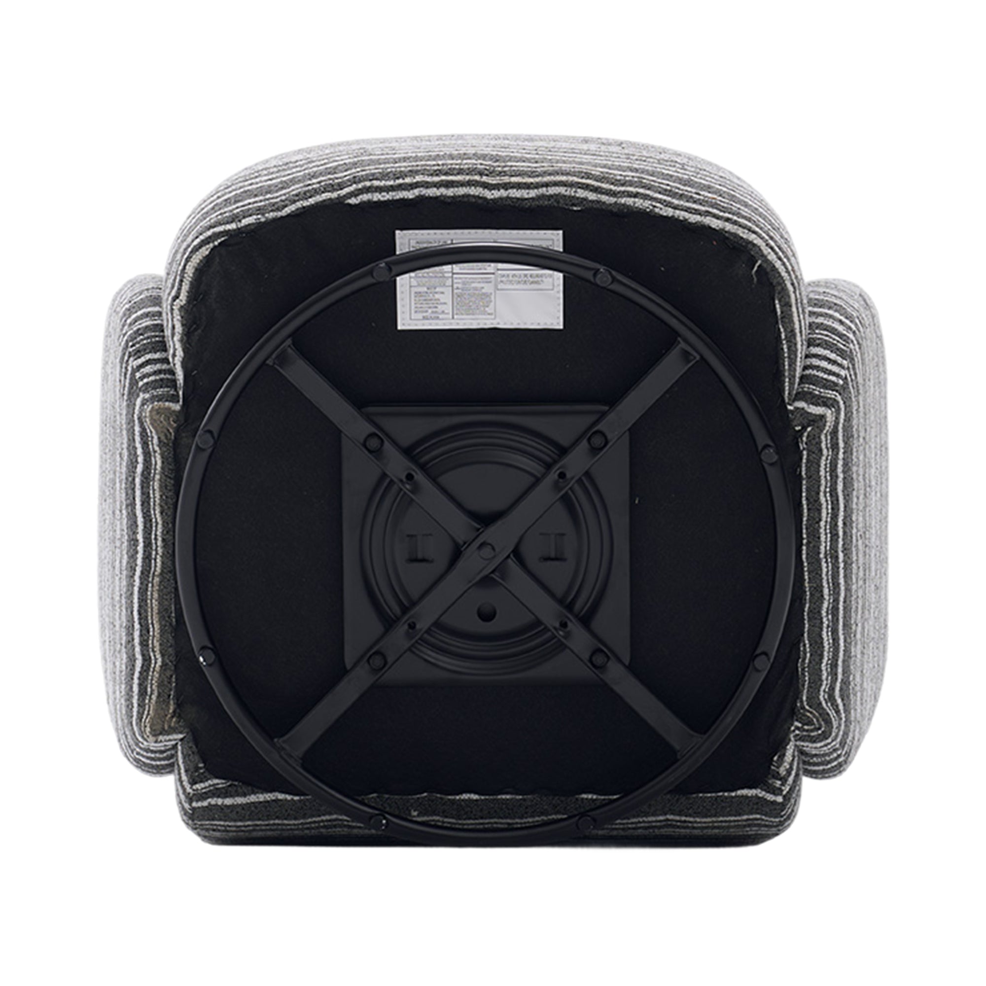 Modern Style 360° Swivel Leisure Chair Fabric Striped Armrest Swivel Chair with sand-rimmed fabric and metal bracket, suitable for living room, balcony and bedroom Accent Chair