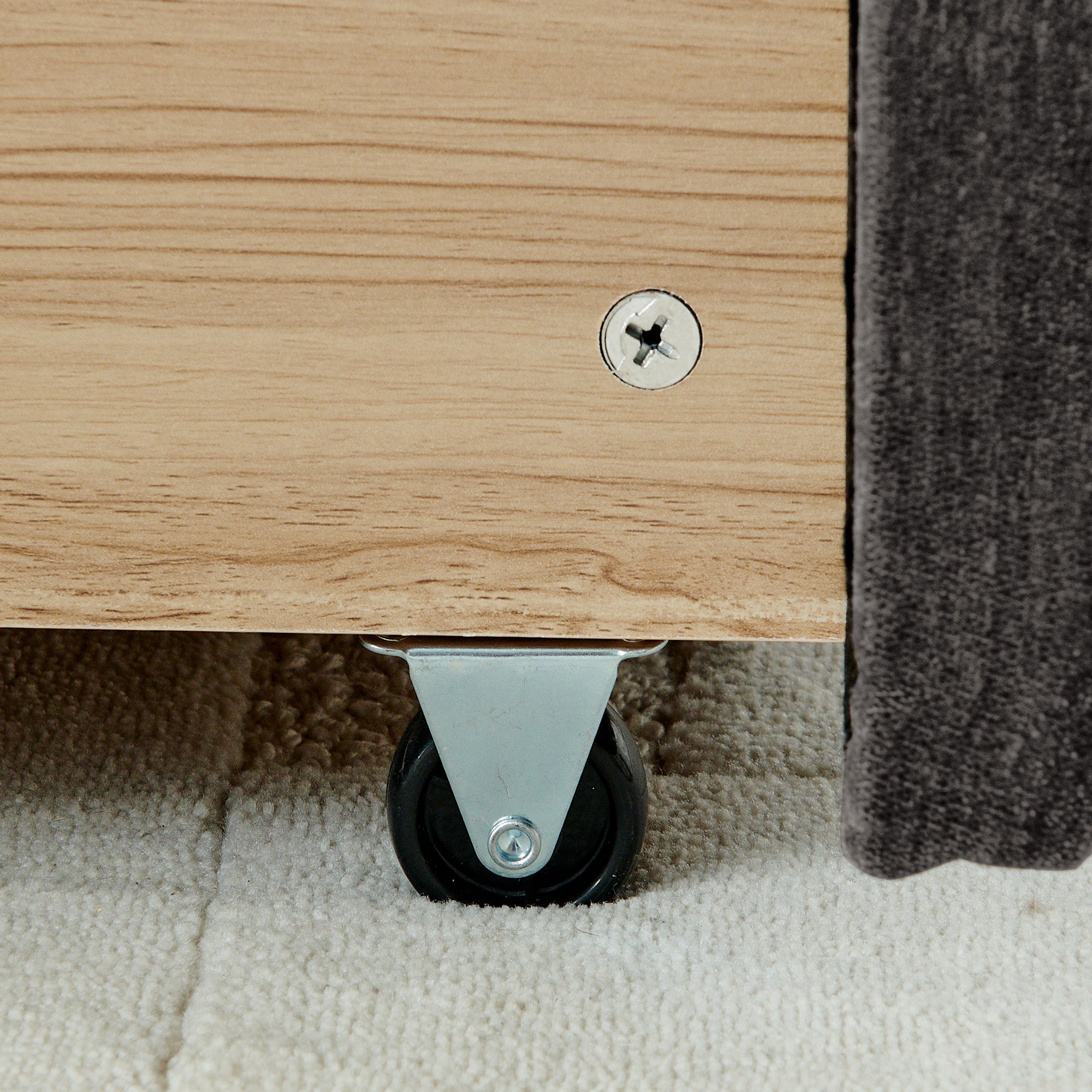 King Size Upholstered Bed ,comfortable upholstered bed frame, Chenille fabric, with headboard and solid bed frame. With drawer for storage.-Dark Gray(88.5''*85.5''*31'')