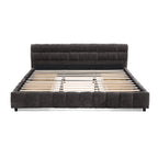 King Size Upholstered Bed ,comfortable upholstered bed frame, Chenille fabric, with headboard and solid bed frame. With drawer for storage.-Dark Gray(88.5''*85.5''*31'')