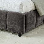 King Size Upholstered Bed ,comfortable upholstered bed frame, Chenille fabric, with headboard and solid bed frame. With drawer for storage.-Dark Gray(88.5''*85.5''*31'')