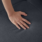 113' Modern L-Shaped Modular Sectional Sofa for Living Room, Corduroy Upholstery dark gray, Oversized 3-Seater Couch with Deep Seat and Movable Ottoman – No Assembly