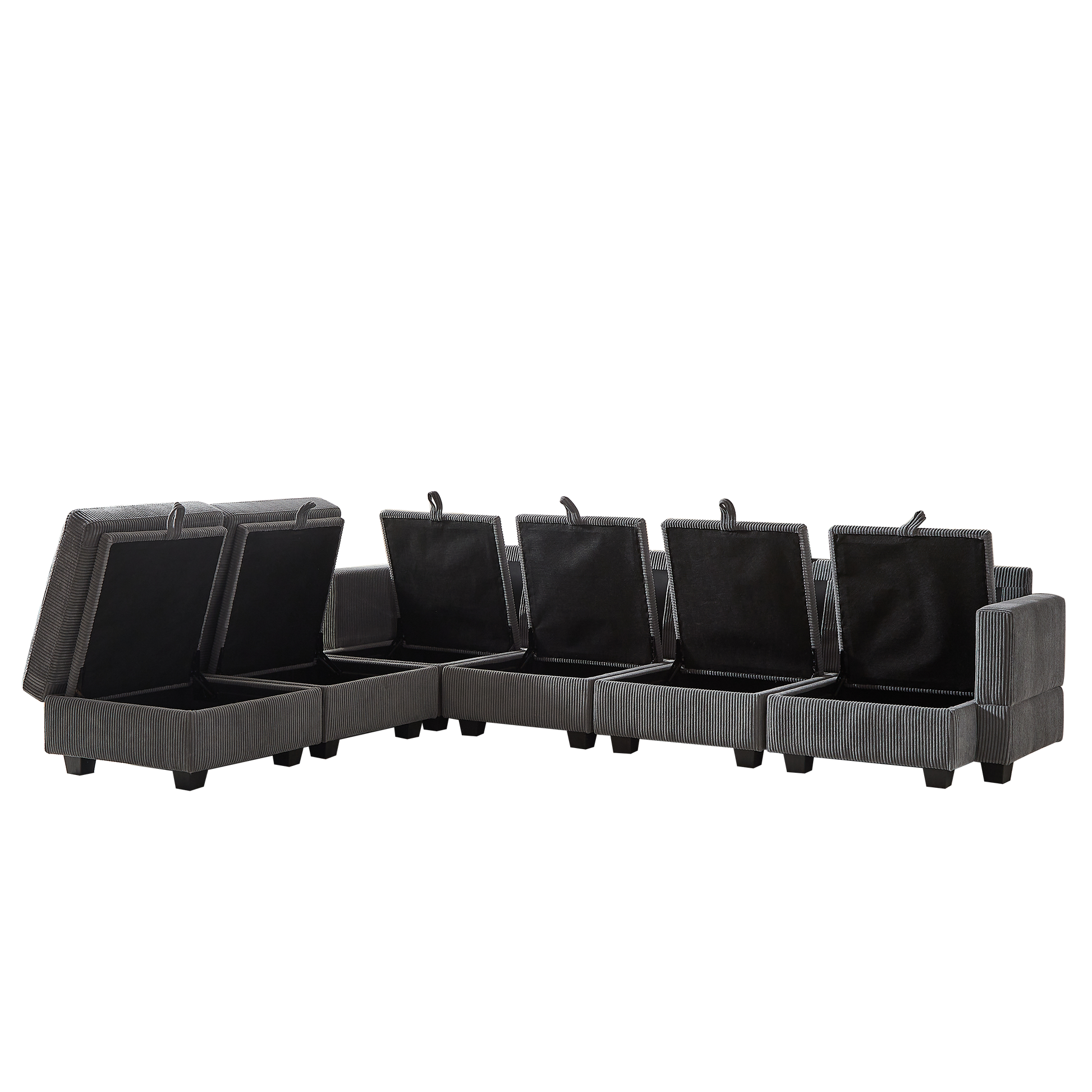 113.5'' Modular Sectiona Corduroy Sofa, Sectional Couches for Living Room U Shaped Sectional Couch with Storage Ottoman, 6 Seats Convertible Sectionals with Chaise