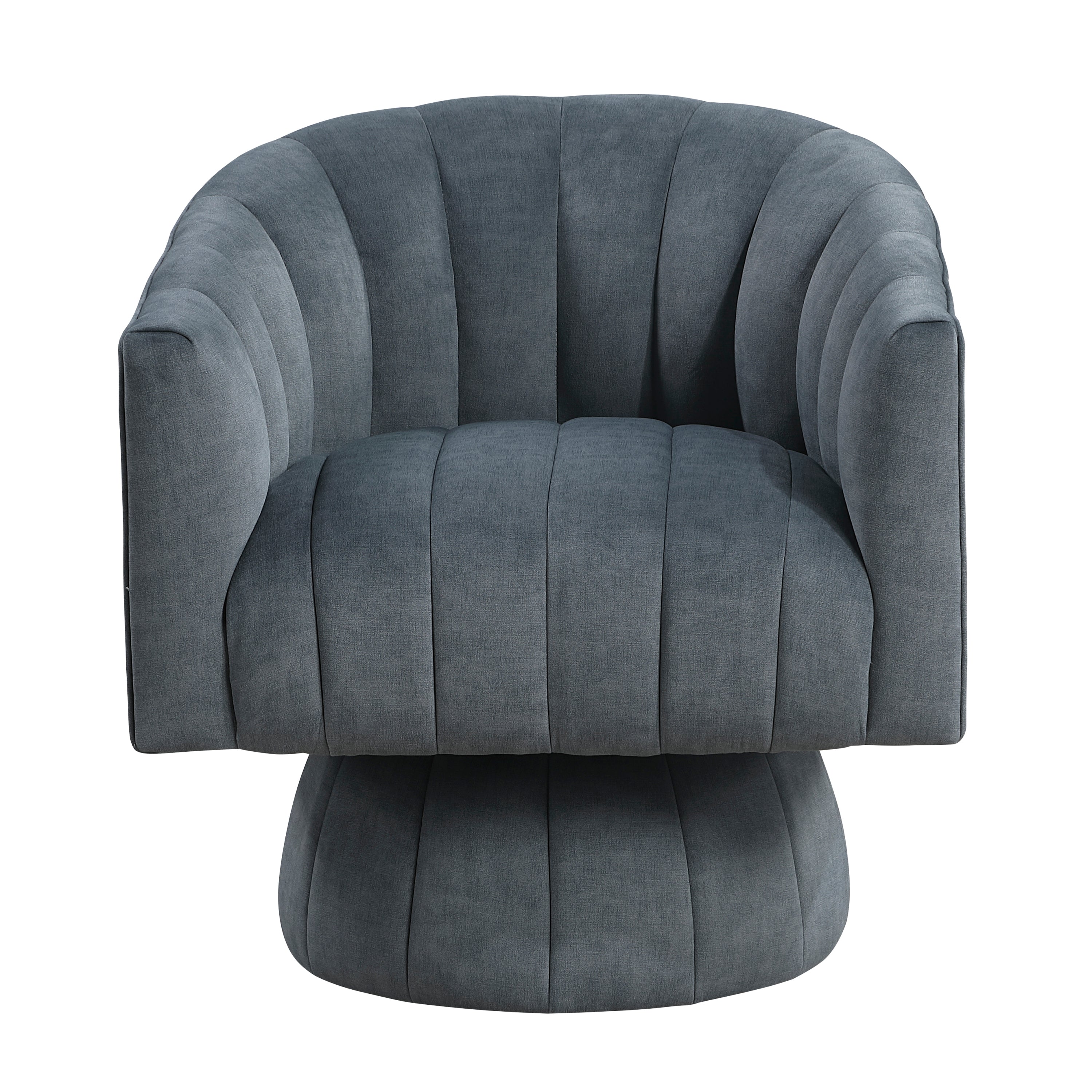 Dark Gray Velvet Accent Chair Modern Luxury Living Room Furniture, 1pc Swivel Chair Comfortable Barrel Back