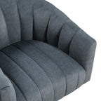 Dark Gray Velvet Accent Chair Modern Luxury Living Room Furniture, 1pc Swivel Chair Comfortable Barrel Back