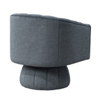 Dark Gray Velvet Accent Chair Modern Luxury Living Room Furniture, 1pc Swivel Chair Comfortable Barrel Back