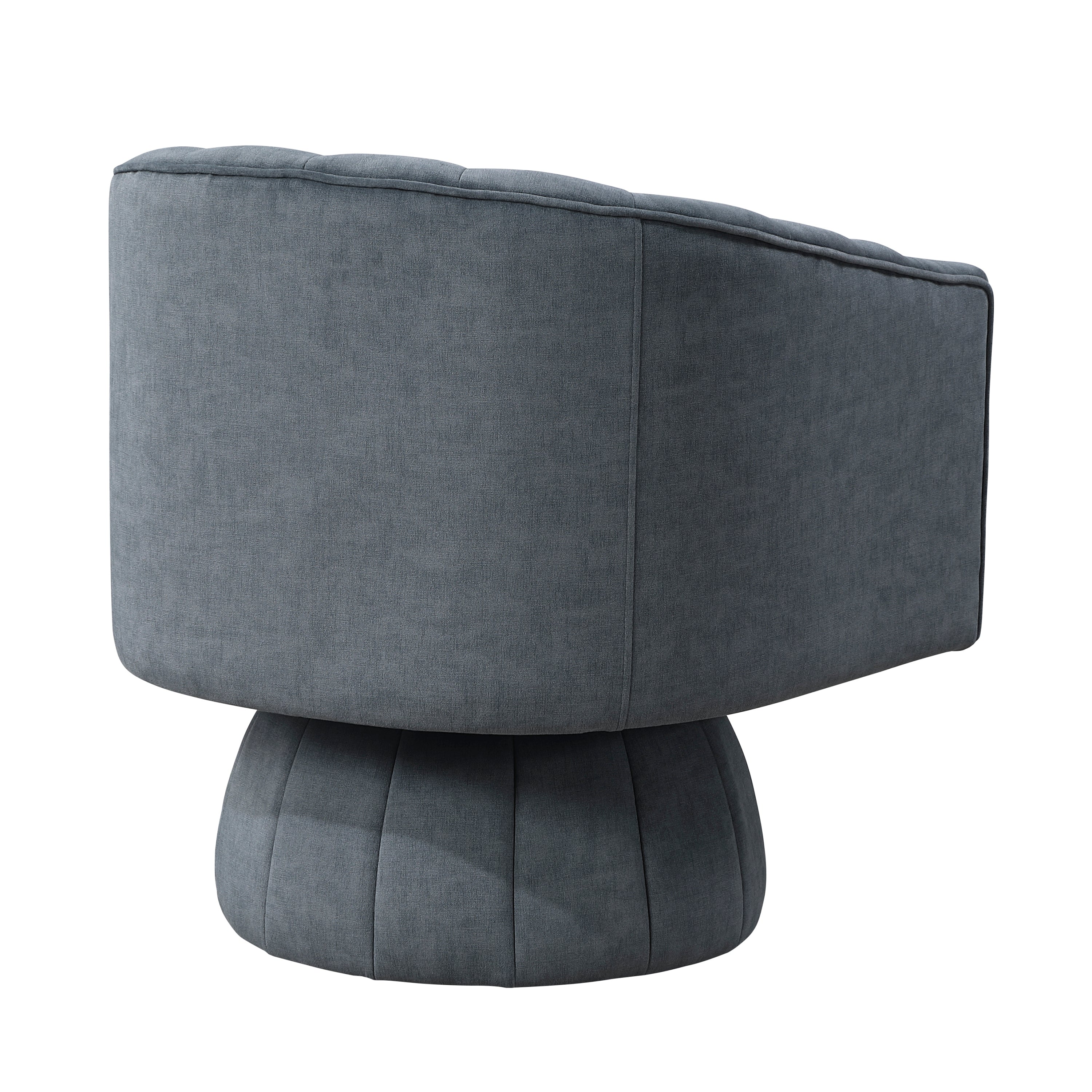 Dark Gray Velvet Accent Chair Modern Luxury Living Room Furniture, 1pc Swivel Chair Comfortable Barrel Back