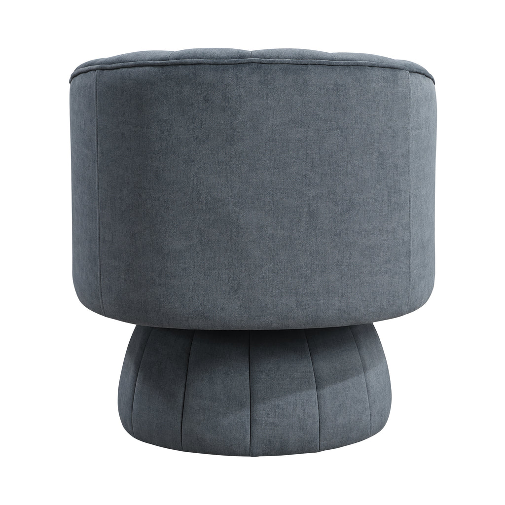 Dark Gray Velvet Accent Chair Modern Luxury Living Room Furniture, 1pc Swivel Chair Comfortable Barrel Back