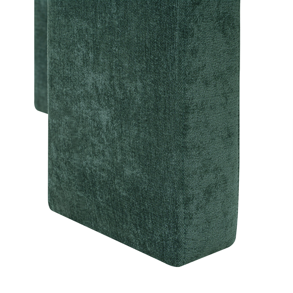 Modern 3-Leg Chenille Accent Chair with Ergonomic Arms & Removable Pillow, Plush Small Space Armchair, Single Sofa Chair for Living Room, Bedroom, Dining Room and Office, Dark Green