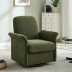 Swivel Accent Chair Modern Barrel Armchair with Wood Base for Bedroom Reading Waiting Living Room