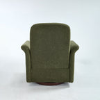 Swivel Accent Chair Modern Barrel Armchair with Wood Base for Bedroom Reading Waiting Living Room