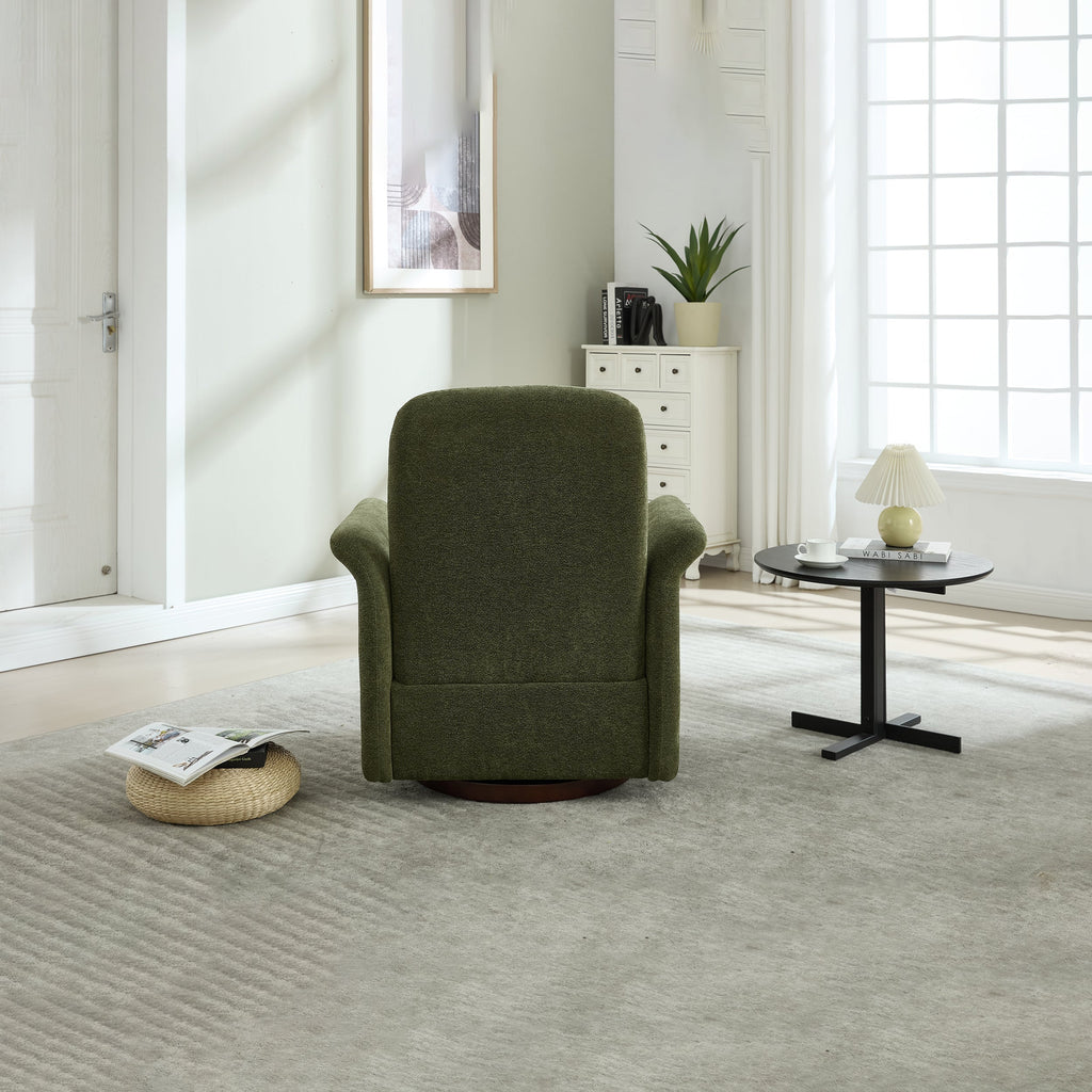 Swivel Accent Chair Modern Barrel Armchair with Wood Base for Bedroom Reading Waiting Living Room