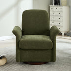 Swivel Accent Chair Modern Barrel Armchair with Wood Base for Bedroom Reading Waiting Living Room