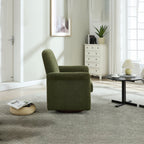 Swivel Accent Chair Modern Barrel Armchair with Wood Base for Bedroom Reading Waiting Living Room