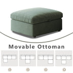 This simple modular sofa is made of cotton and linen, with a backrest that can be adjusted backward. It is soft and comfortable, has storage space, and is suitable for both living rooms and bedrooms.