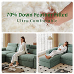 This simple modular sofa is made of cotton and linen, with a backrest that can be adjusted backward. It is soft and comfortable, has storage space, and is suitable for both living rooms and bedrooms.