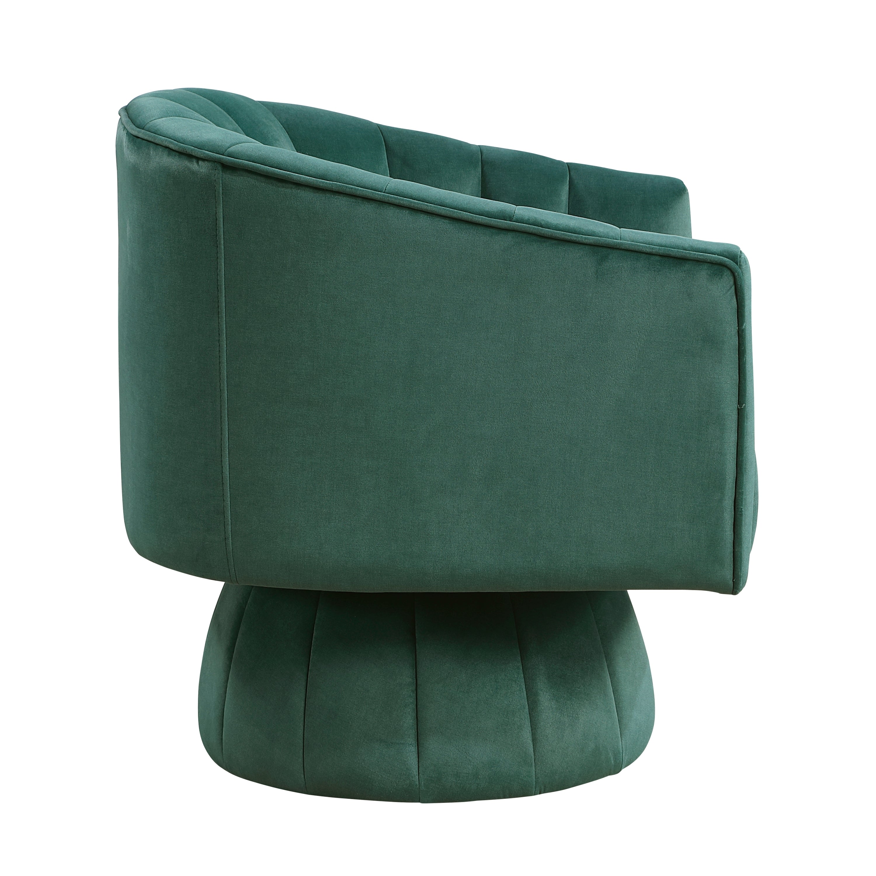 Dark Green Velvet Accent Chair Modern Luxury Living Room Furniture, 1pc Swivel Chair Comfortable Barrel Back