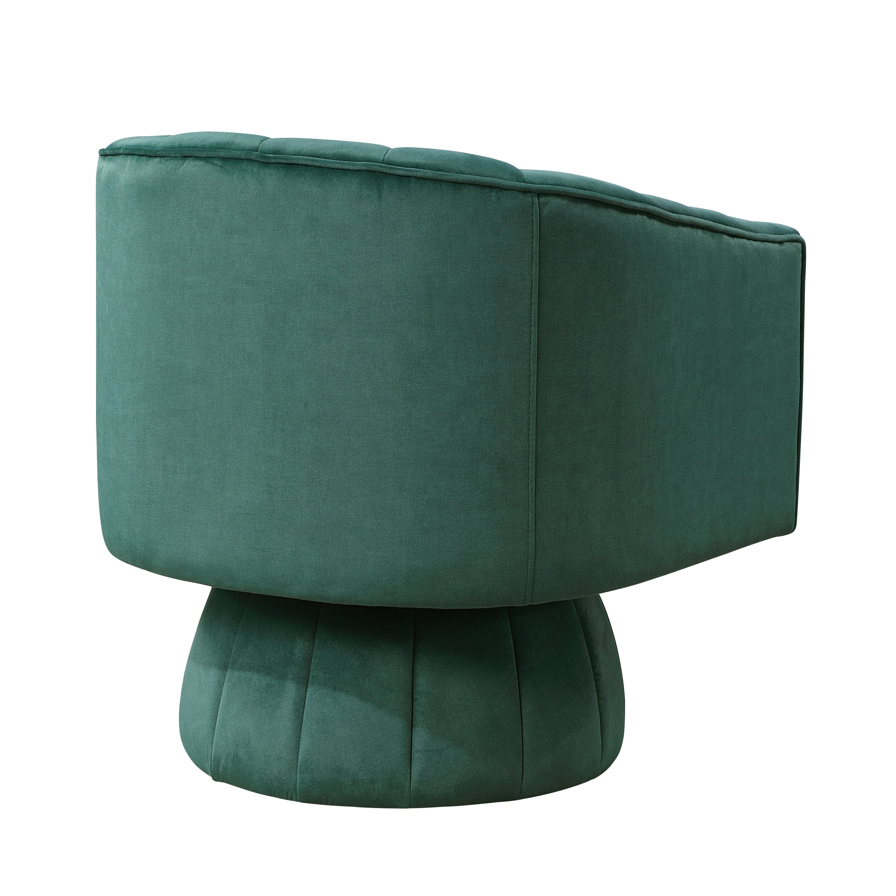 Dark Green Velvet Accent Chair Modern Luxury Living Room Furniture, 1pc Swivel Chair Comfortable Barrel Back
