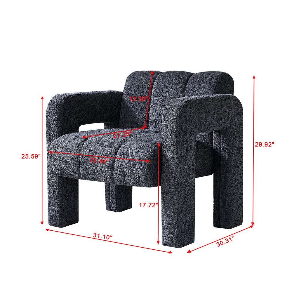 31.10 Wide Boucle Upholstered Accent Chair