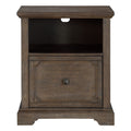 Dark Oak Finish 1pc File Cabinet with Storage Drawer Shelf Casters Movement Wooden Furniture