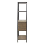 Darley 3-Shelf Bookcase with Storage Cabinet Grey Wood and Metal Frame Bookshelf