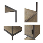 Darley 3-Shelf Bookcase with Storage Cabinet Grey Wood and Metal Frame Bookshelf