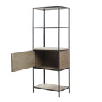 Darley 3-Shelf Bookcase with Storage Cabinet Grey Wood and Metal Frame Bookshelf