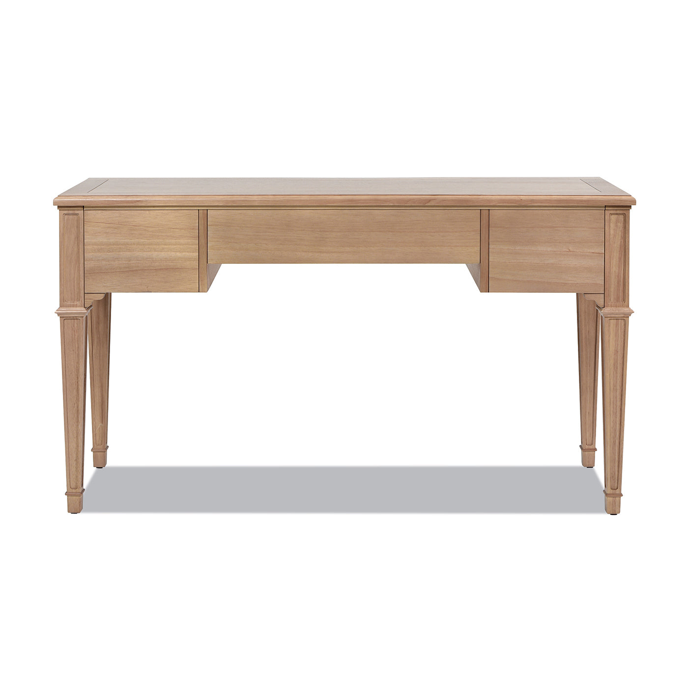 Dauphin 55' 3-Drawer Wood Executive Desk, Natural Brown Wood