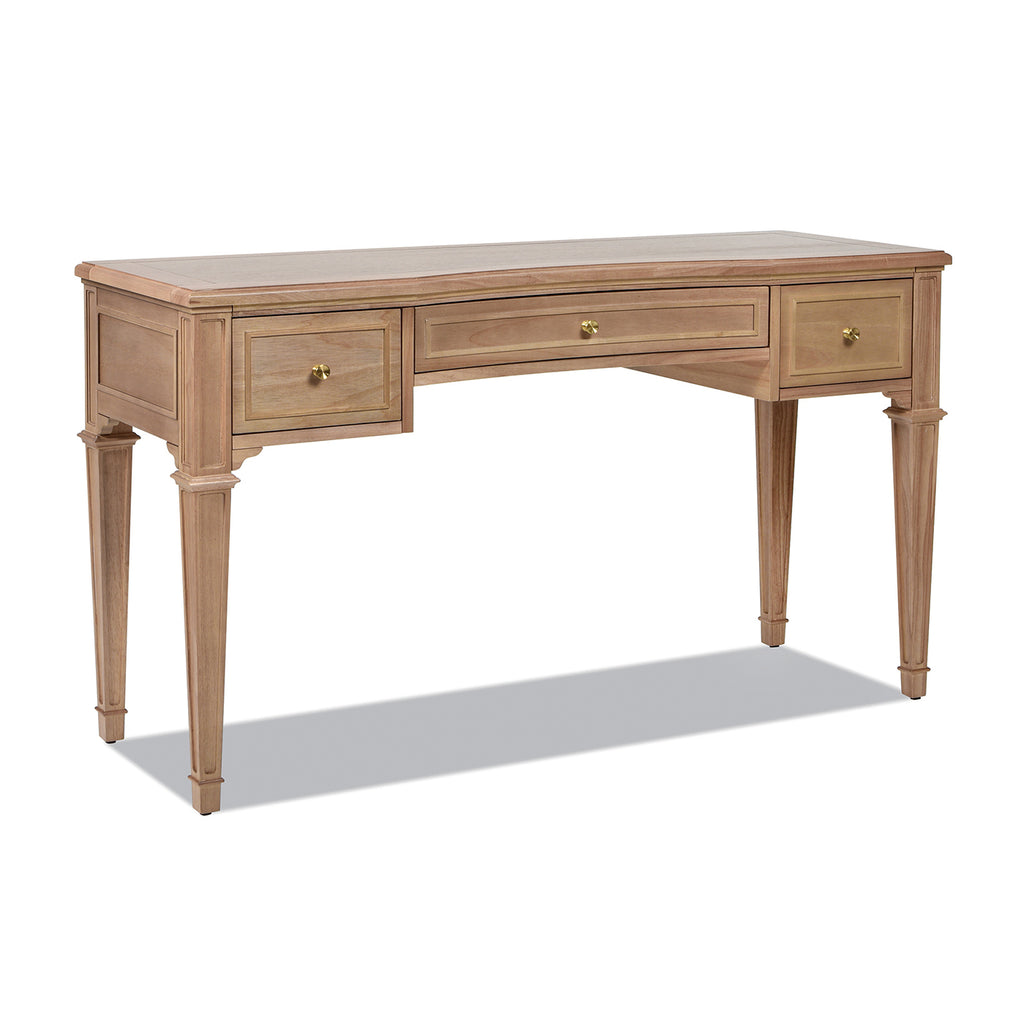 Dauphin 55' 3-Drawer Wood Executive Desk, Natural Brown Wood
