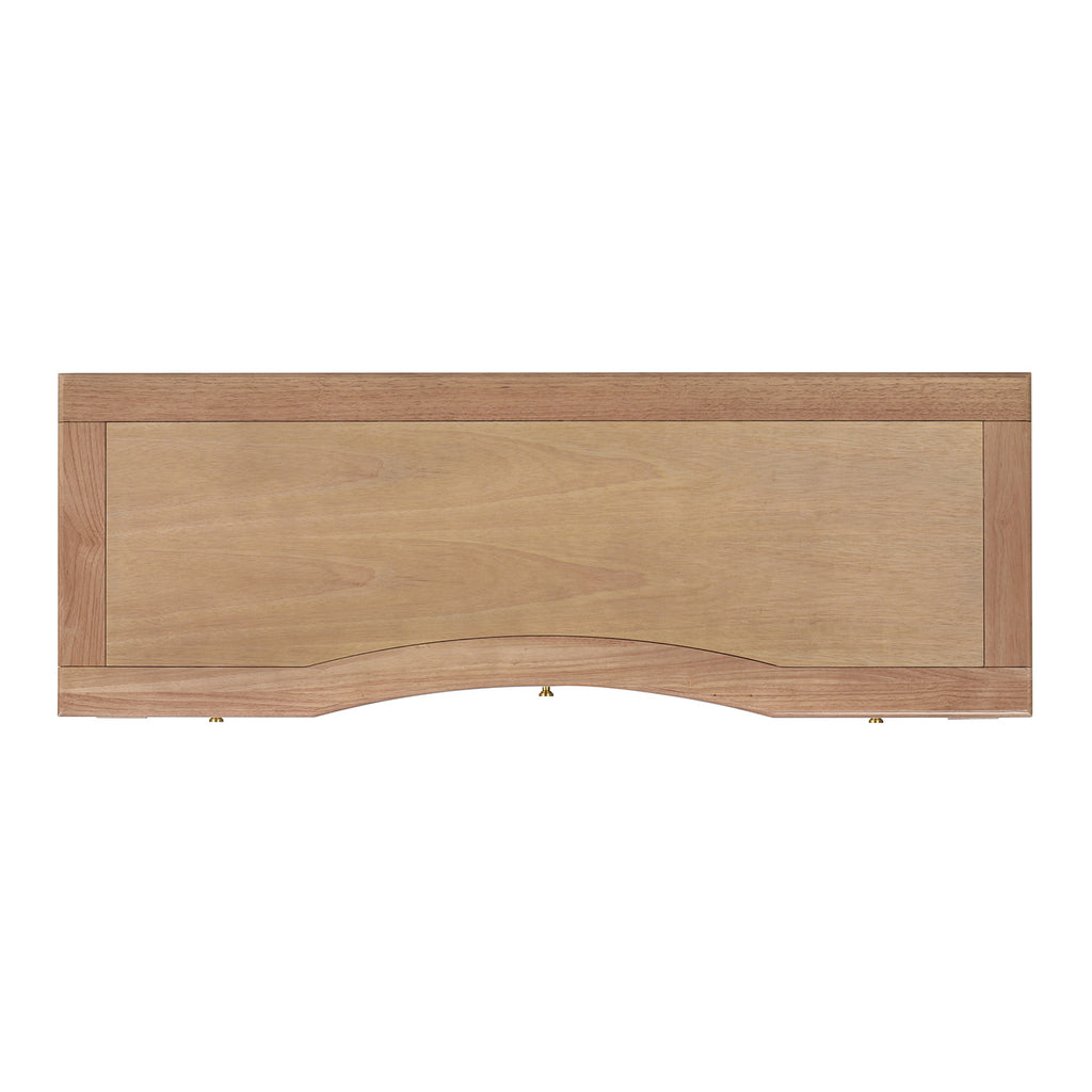 Dauphin 55' 3-Drawer Wood Executive Desk, Natural Brown Wood