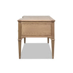 Dauphin Gold Accent 5-Drawer Wood Executive Desk, Natural Brown Wood