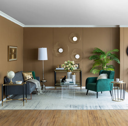 Set of 3 Wall Mirror Abstract designed Wall mirrors with Gold Frame for Home & Office,Top of Sideboard L:26x5x25.5" M:22x3.5x22" S:18x2.5x18"