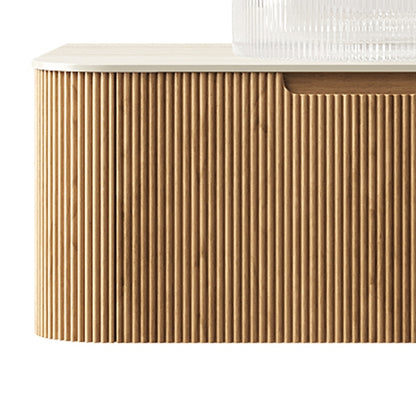 DINA 60'' Wall Mounted Cabinet, with Roman travertine Countertop and 2 Drawers, NO Basin, NO Faucet, Natural Wood Bathroom Cabinets