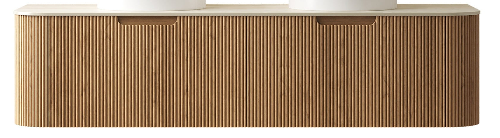 DINA 60'' Wall Mounted Cabinet, with Roman travertine Countertop and 2 Drawers, NO Basin, NO Faucet, Natural Wood Bathroom Cabinets