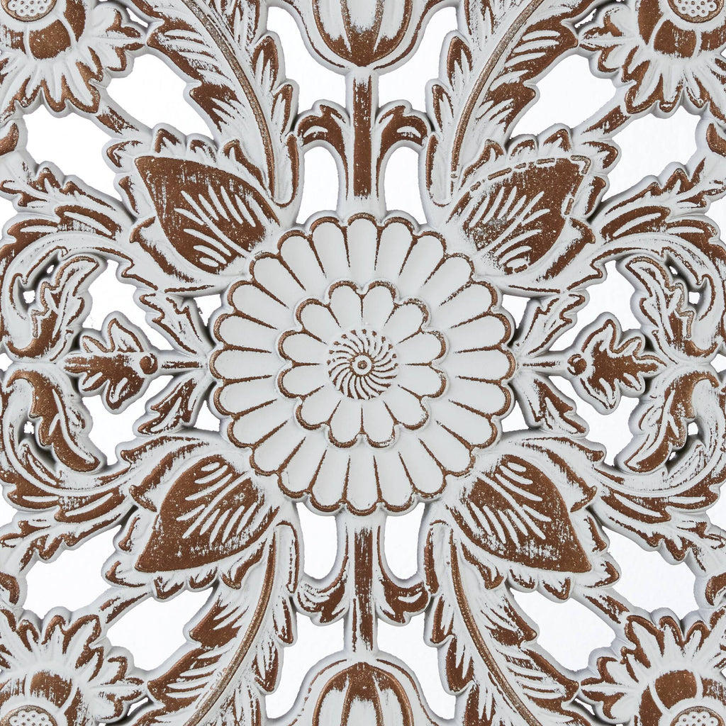 2 PCS Botanical Panel Distressed Carved Wood Wall Decor Set