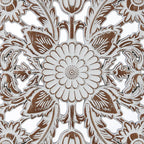 2 PCS Botanical Panel Distressed Carved Wood Wall Decor Set