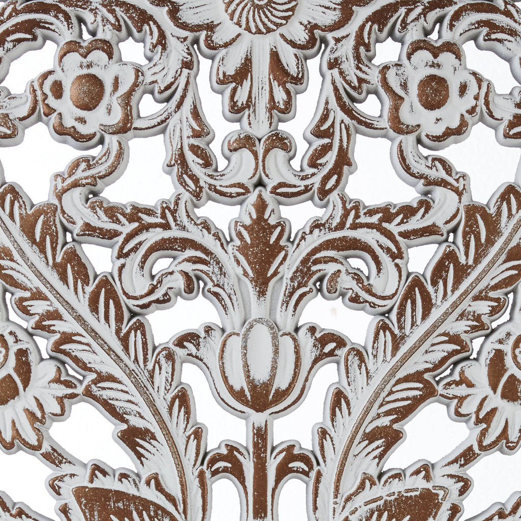 2 PCS Botanical Panel Distressed Carved Wood Wall Decor Set