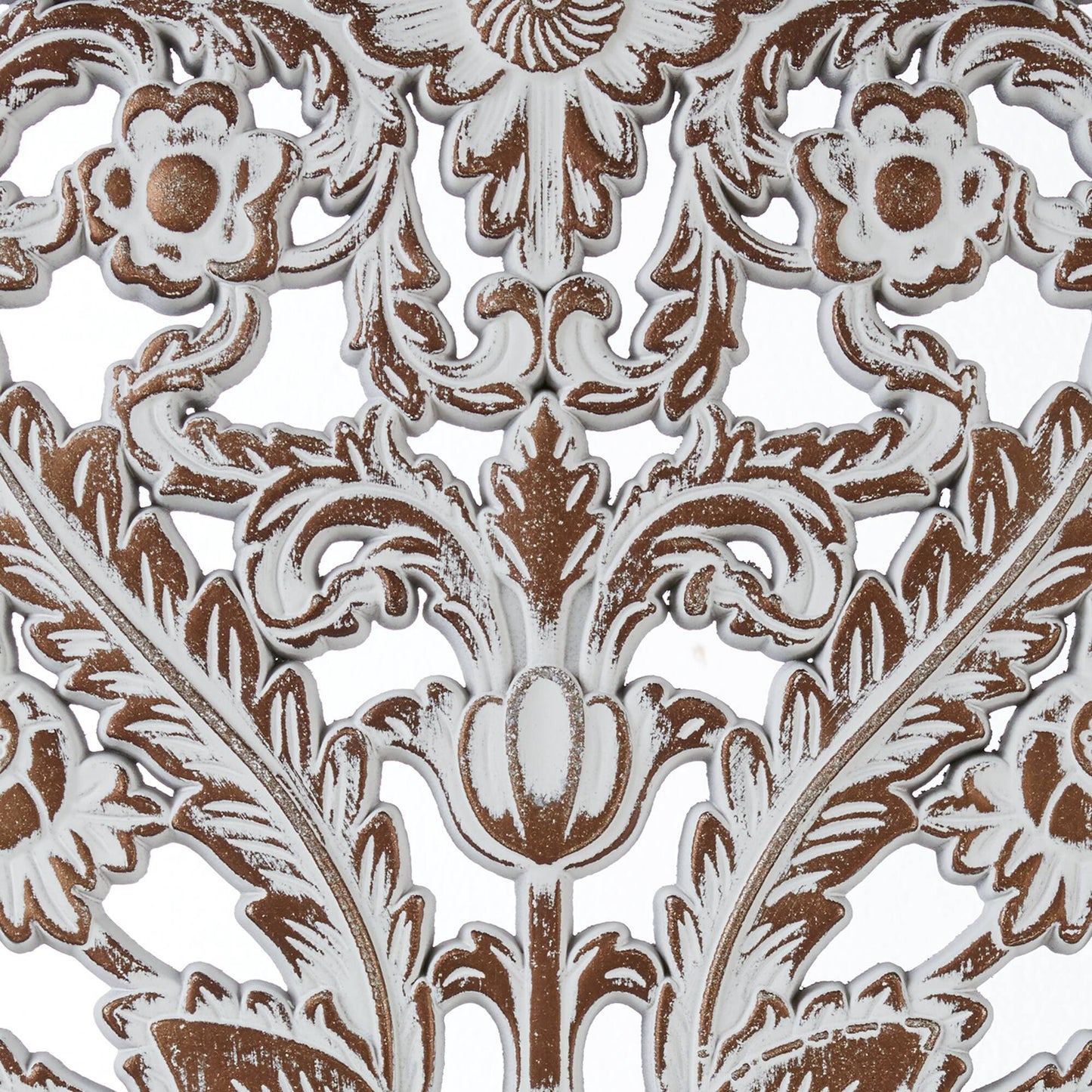 2 PCS Botanical Panel Distressed Carved Wood Wall Decor Set