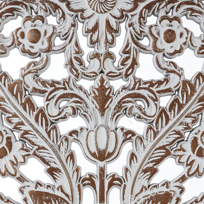 2 PCS Botanical Panel Distressed Carved Wood Wall Decor Set