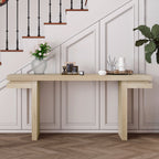 66' Extra Wide Real Wood Veneered Console Table, Minimalist Sofa Table Behind Couch for Entryway, Hallway, Living Room, Home Office, Distressed Oak