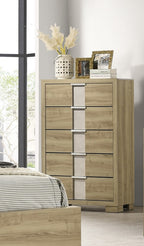Driftwood Five-Drawer Tall Chest Wooden Bedroom Furniture.